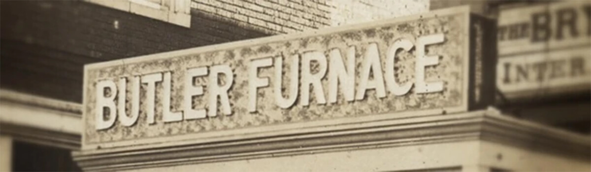 Picture of the Butler Furnace sign in Fredericktown Ohio before the 1921 purchase that formed the Butler Furnace Company.